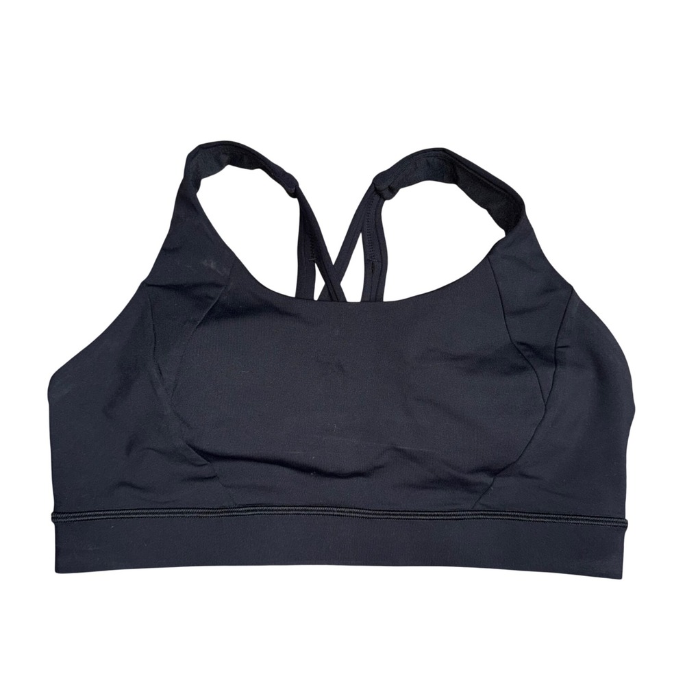Lululemon Free To Be Serene Bra Womens 12 Black Exc Strappy Back Activewear